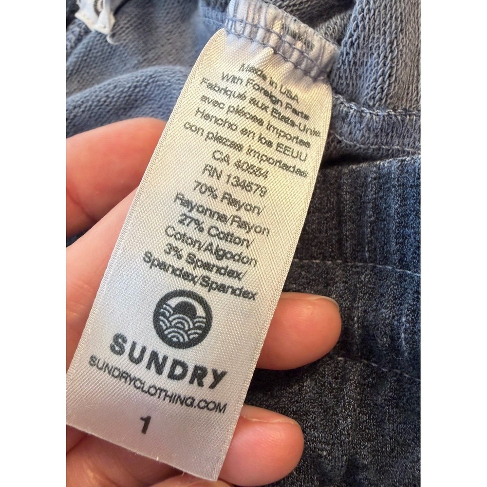 Sundry Jogger Sweatpants Gray Women's 1 Small Lounge Athleisure Made In USA - Picture 4 of 8